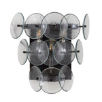 Loren Wall Sconce with Handcrafted Glass Discs in Brass or Gunmetal