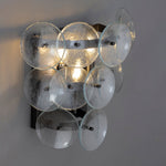 Loren Wall Sconce with Handcrafted Glass Discs in Brass or Gunmetal