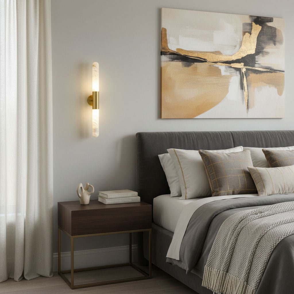 Cavoya Natural Alabaster Wall Sconce with Dual-Ended LED Glow