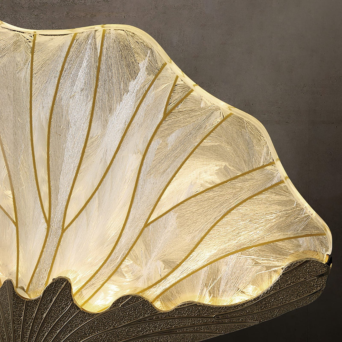 Lotus Leaf Enamel Stained Glass Chandelier