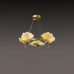 Lotus Leaf Enamel Stained Glass Chandelier
