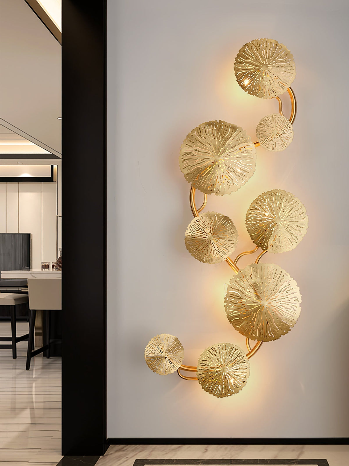 Pure Copper Lotus Leaf Wall Sconce