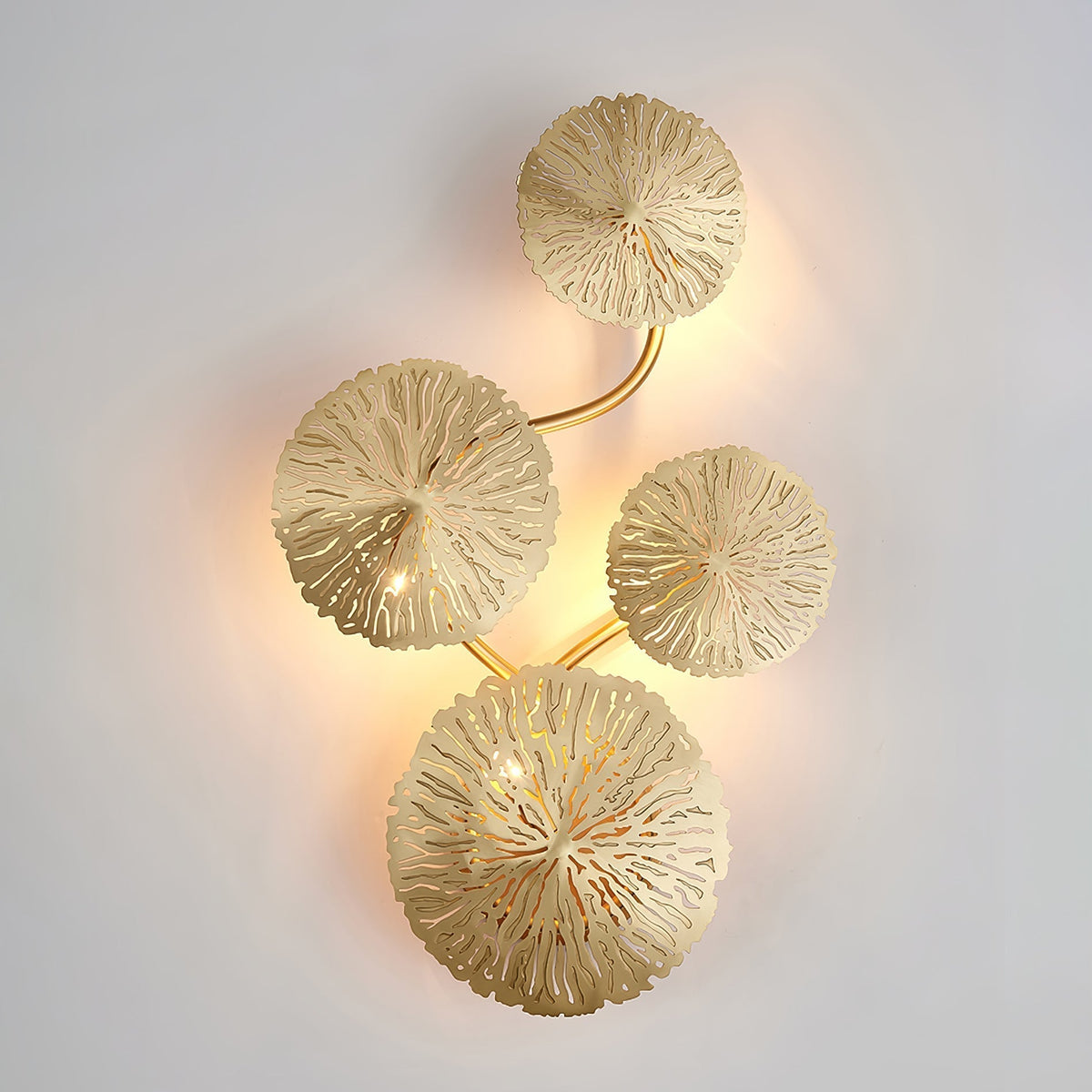 Pure Copper Lotus Leaf Wall Sconce