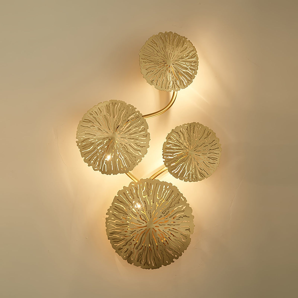 Pure Copper Lotus Leaf Wall Sconce