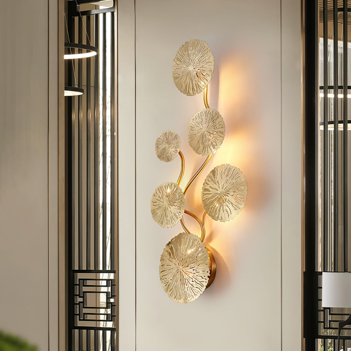 Pure Copper Lotus Leaf Wall Sconce