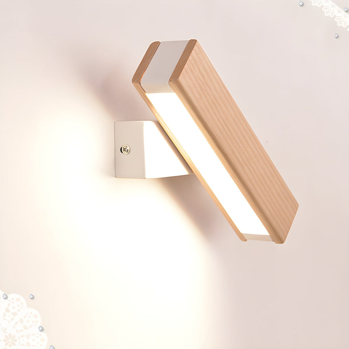 Luca Angle LED Wall Sconce in Natural Wood Finish