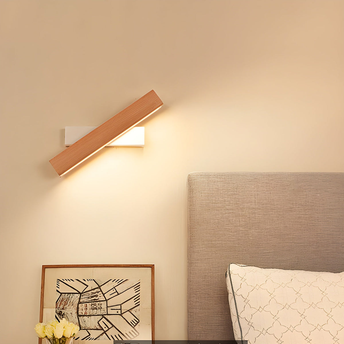 Luca Angle LED Wall Sconce in Natural Wood Finish