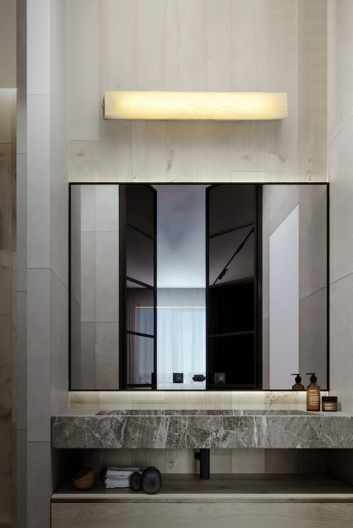 Lucent Pillar Alabaster Wall Sconce – Modern LED Wall Light