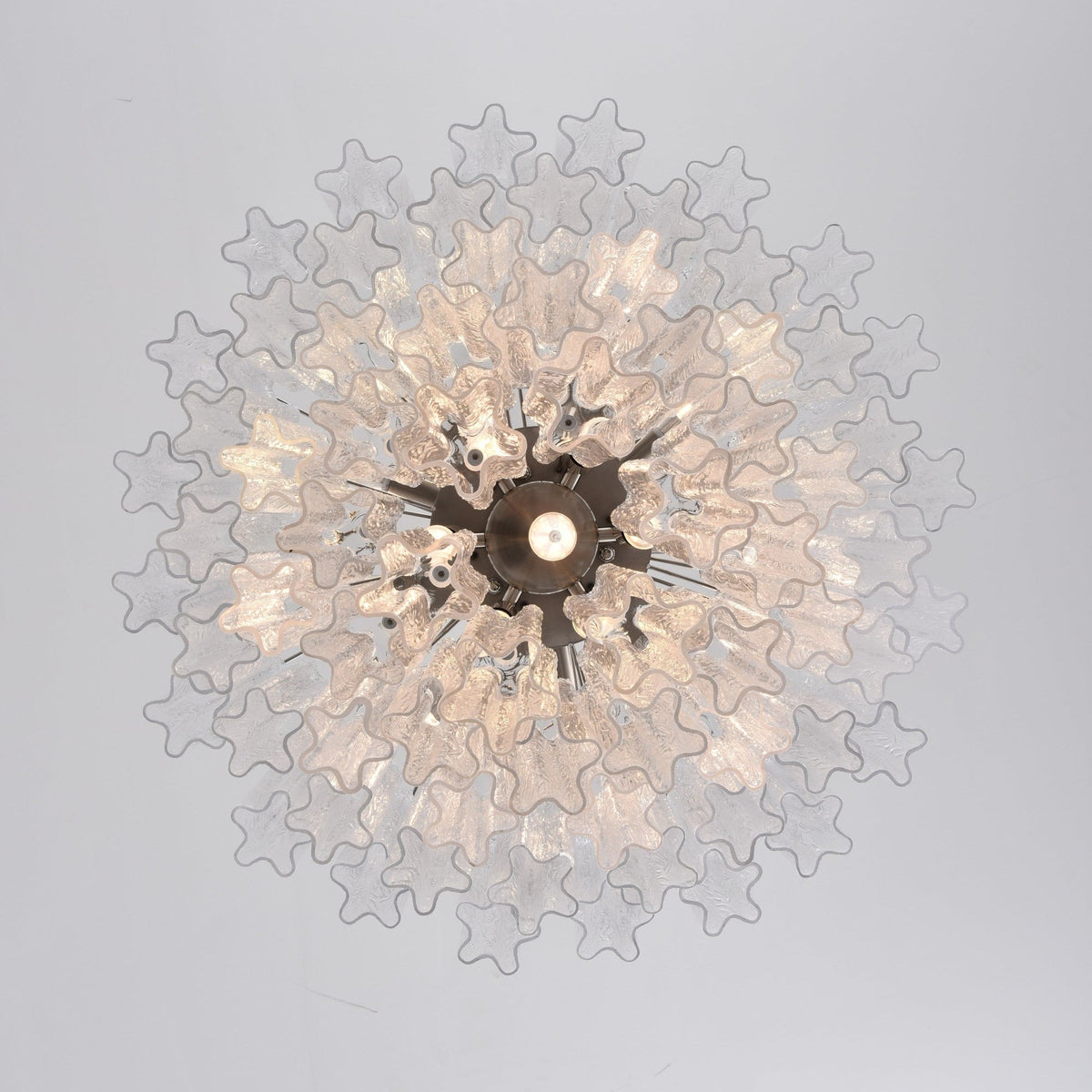 Lucente Glass Chandelier – Modern Tiered Crystal-Like Pendant for Dining & Living Spaces