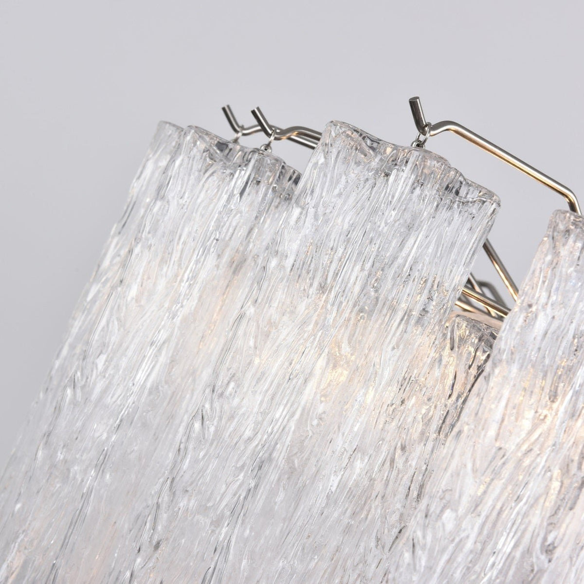 Lucente Glass Chandelier – Modern Tiered Crystal-Like Pendant for Dining & Living Spaces
