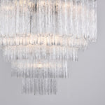 Lucente Glass Chandelier – Modern Tiered Crystal-Like Pendant for Dining & Living Spaces