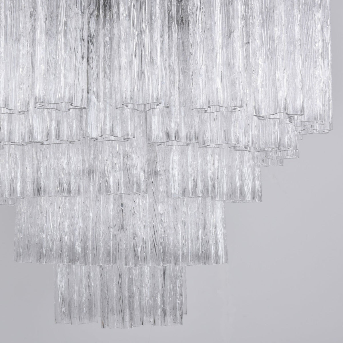 Lucente Glass Chandelier – Modern Tiered Crystal-Like Pendant for Dining & Living Spaces