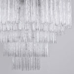Lucente Glass Chandelier – Modern Tiered Crystal-Like Pendant for Dining & Living Spaces