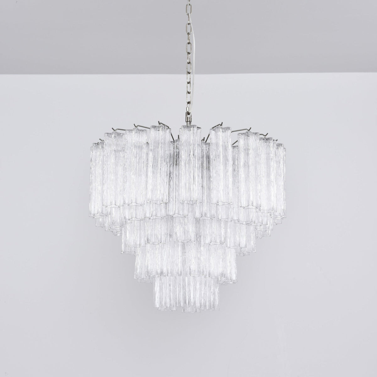 Lucente Glass Chandelier – Modern Tiered Crystal-Like Pendant for Dining & Living Spaces