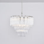 Lucente Glass Chandelier – Modern Tiered Crystal-Like Pendant for Dining & Living Spaces
