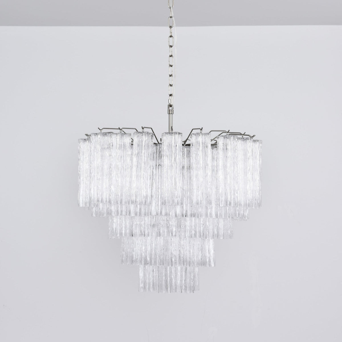 Lucente Glass Chandelier – Modern Tiered Crystal-Like Pendant for Dining & Living Spaces