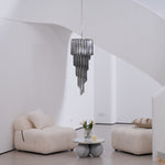 Lucente Noir Spiral Chandelier — Smoked Glass Pendant Light