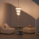 Lucente Noir Spiral Chandelier — Smoked Glass Pendant Light