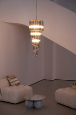 Lucente Noir Spiral Chandelier — Smoked Glass Pendant Light