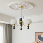 Lucerna Royale Chandelier – Brass & Walnut Wood Modern Chandelier for Dining Room and Foyer
