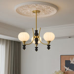 Lucerna Royale Chandelier – Brass & Walnut Wood Modern Chandelier for Dining Room and Foyer