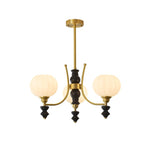 Lucerna Royale Chandelier – Brass & Walnut Wood Modern Chandelier for Dining Room and Foyer