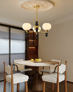 Lucerna Royale Chandelier – Brass & Walnut Wood Modern Chandelier for Dining Room and Foyer