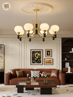 Lucerna Royale Chandelier – Brass & Walnut Wood Modern Chandelier for Dining Room and Foyer