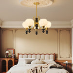 Lucerna Royale Chandelier – Brass & Walnut Wood Modern Chandelier for Dining Room and Foyer
