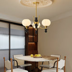 Lucerna Royale Chandelier – Brass & Walnut Wood Modern Chandelier for Dining Room and Foyer