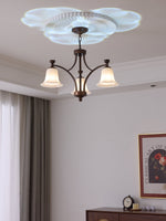 Lucian Bell Chandelier — Bronze & Glass Pendant Light for Dining Room