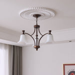 Lucian Bell Chandelier — Bronze & Glass Pendant Light for Dining Room