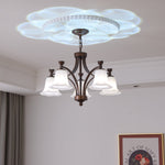 Lucian Bell Chandelier — Bronze & Glass Pendant Light for Dining Room