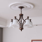 Lucian Bell Chandelier — Bronze & Glass Pendant Light for Dining Room