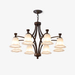 Lucian Bell Chandelier — Bronze & Glass Pendant Light for Dining Room