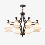Lucian Bell Chandelier — Bronze & Glass Pendant Light for Dining Room