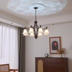 Lucian Bell Chandelier — Bronze & Glass Pendant Light for Dining Room
