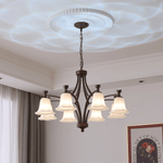 Lucian Bell Chandelier — Bronze & Glass Pendant Light for Dining Room