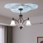 Lucian Bell Chandelier — Bronze & Glass Pendant Light for Dining Room