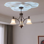 Lucian Bell Chandelier — Bronze & Glass Pendant Light for Dining Room