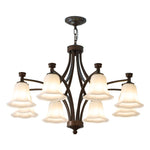 Lucian Bell Chandelier — Bronze & Glass Pendant Light for Dining Room