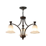 Lucian Bell Chandelier — Bronze & Glass Pendant Light for Dining Room