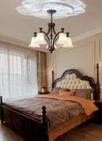 Lucian Bell Chandelier — Bronze & Glass Pendant Light for Dining Room
