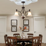 Lucian Bell Chandelier — Bronze & Glass Pendant Light for Dining Room