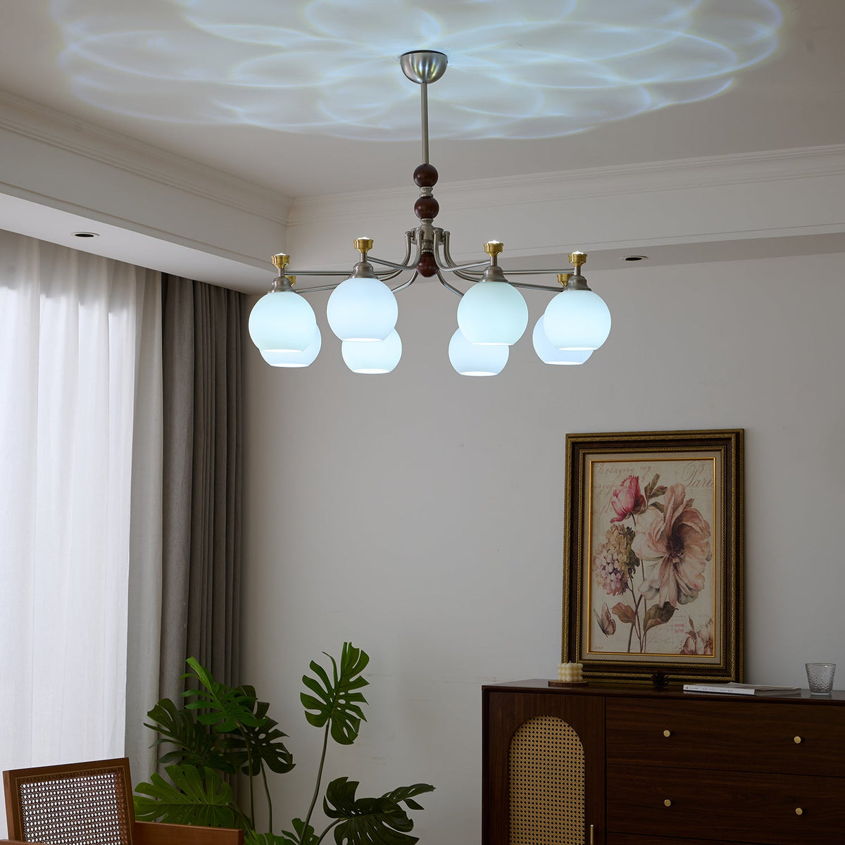 Lucienne Orb Chandelier – Modern Glass & Gold Pendant Light