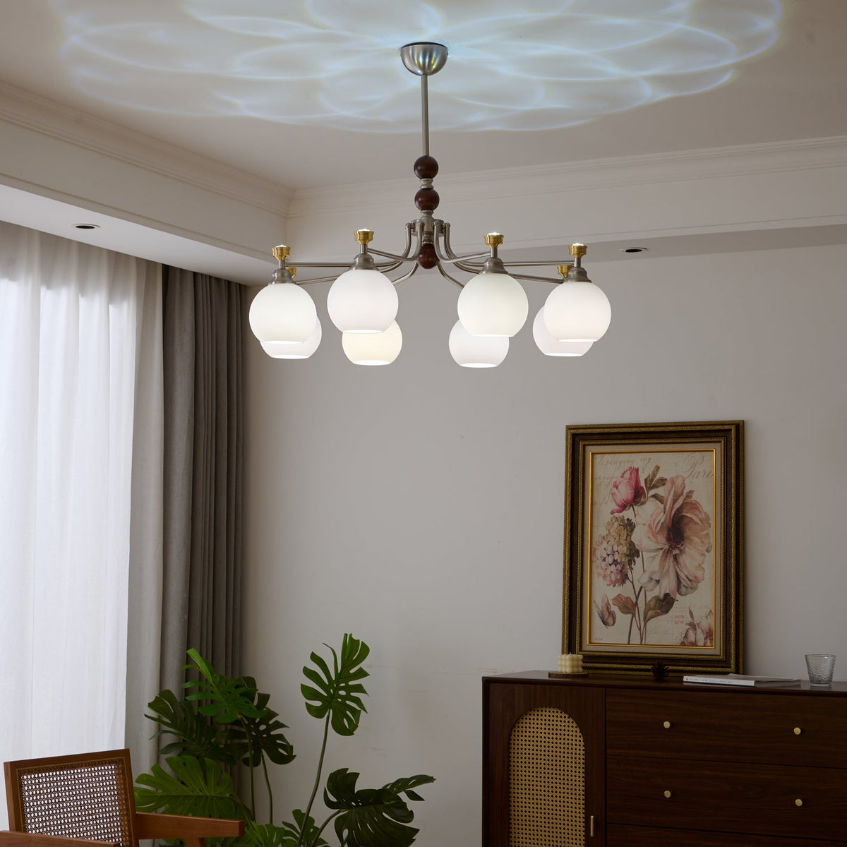 Lucienne Orb Chandelier – Modern Glass & Gold Pendant Light