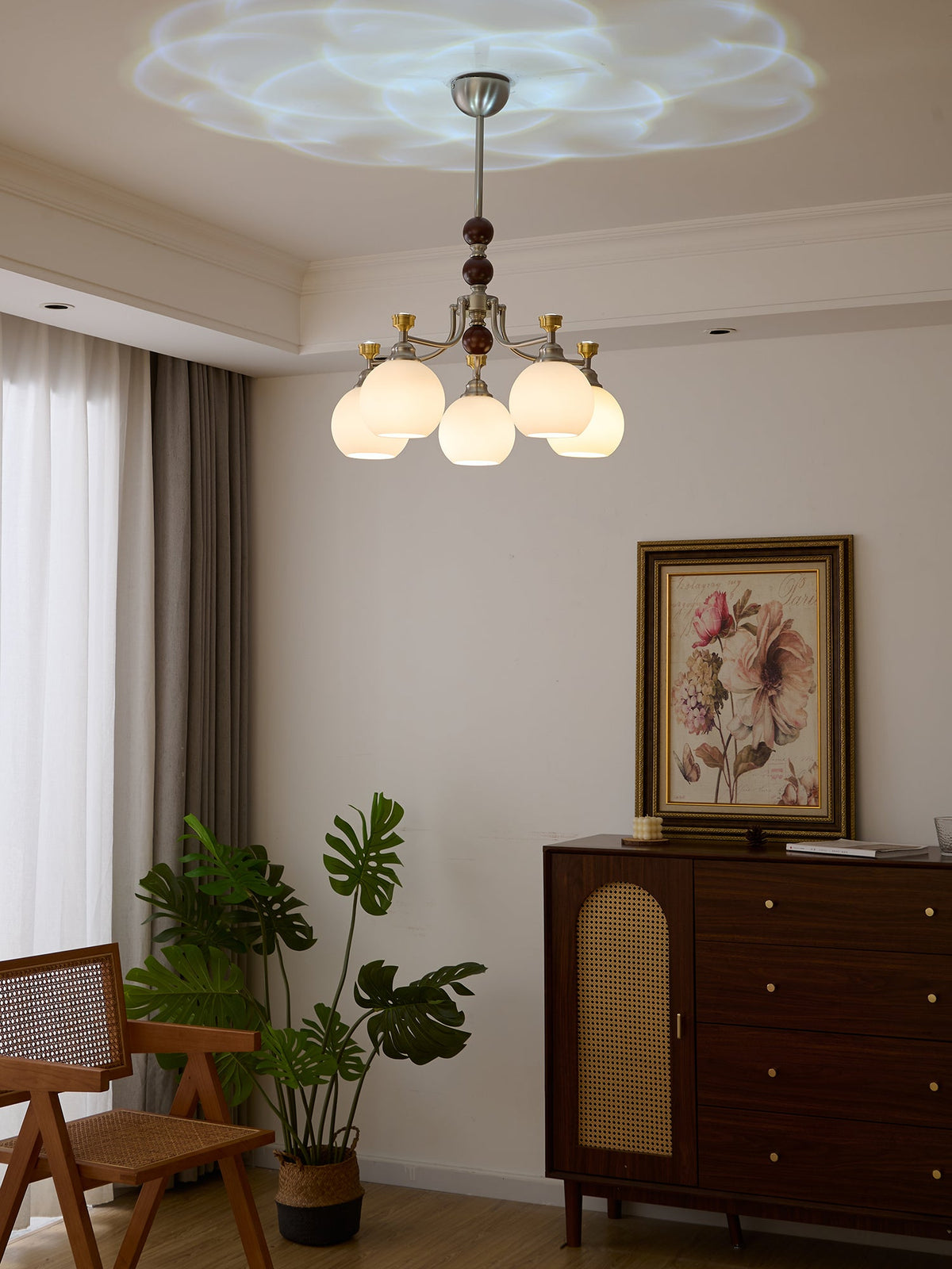 Lucienne Orb Chandelier – Modern Glass & Gold Pendant Light