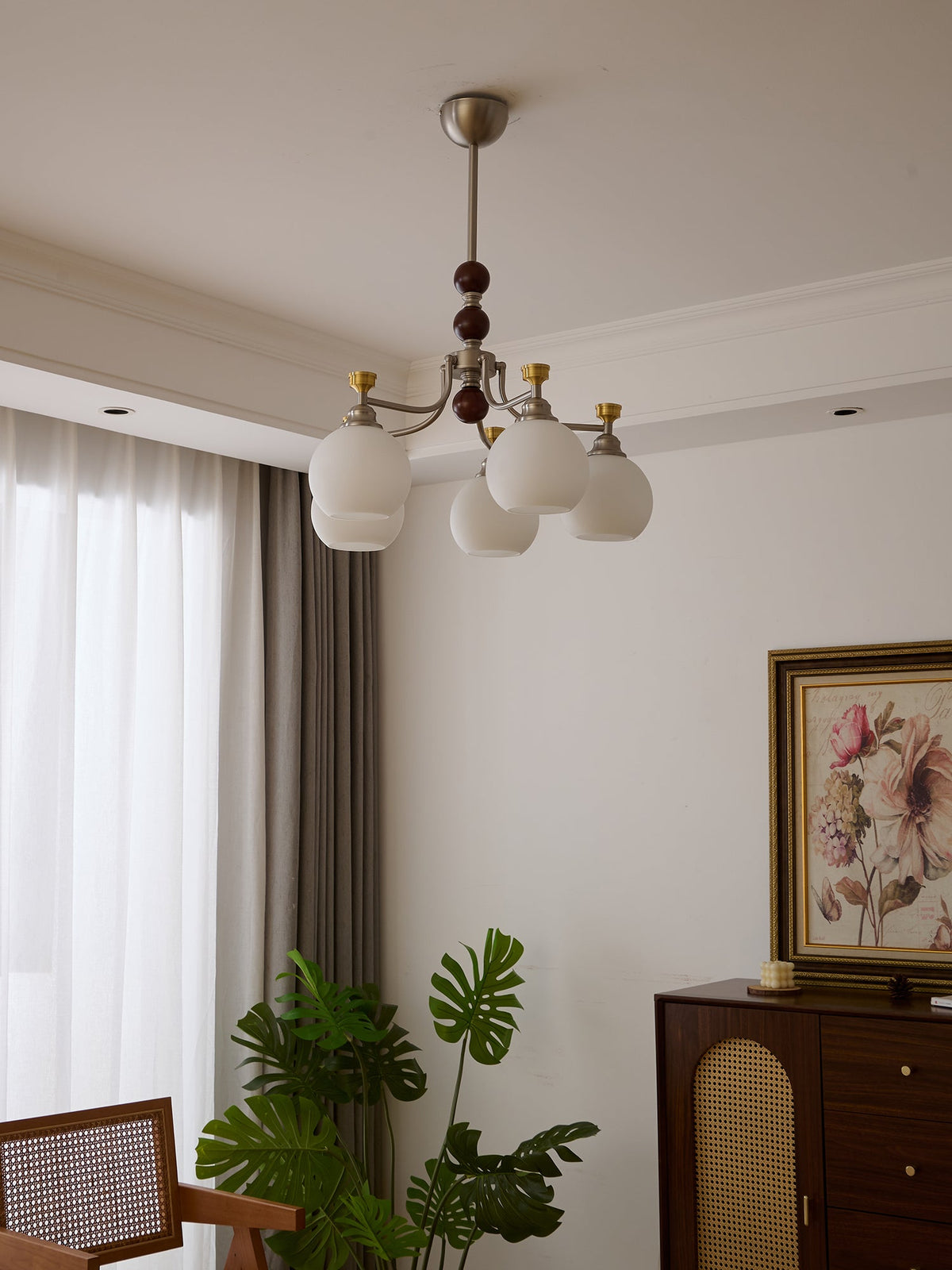 Lucienne Orb Chandelier – Modern Glass & Gold Pendant Light