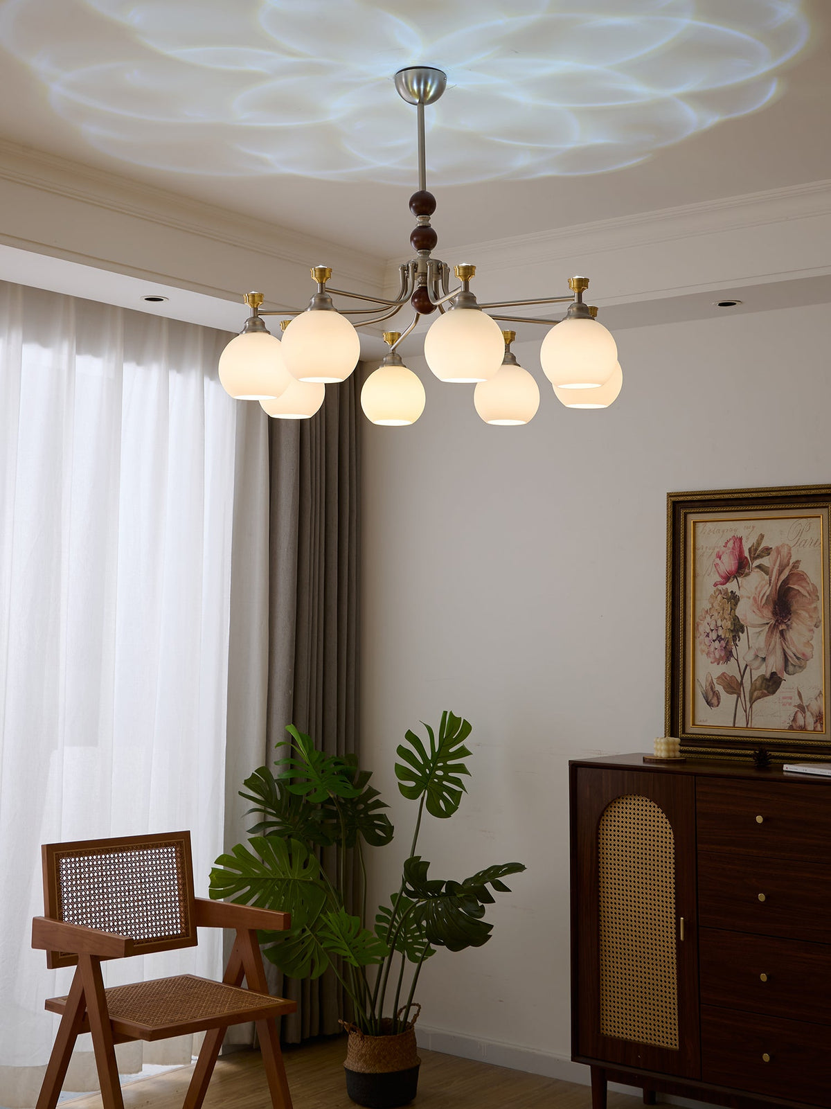 Lucienne Orb Chandelier – Modern Glass & Gold Pendant Light