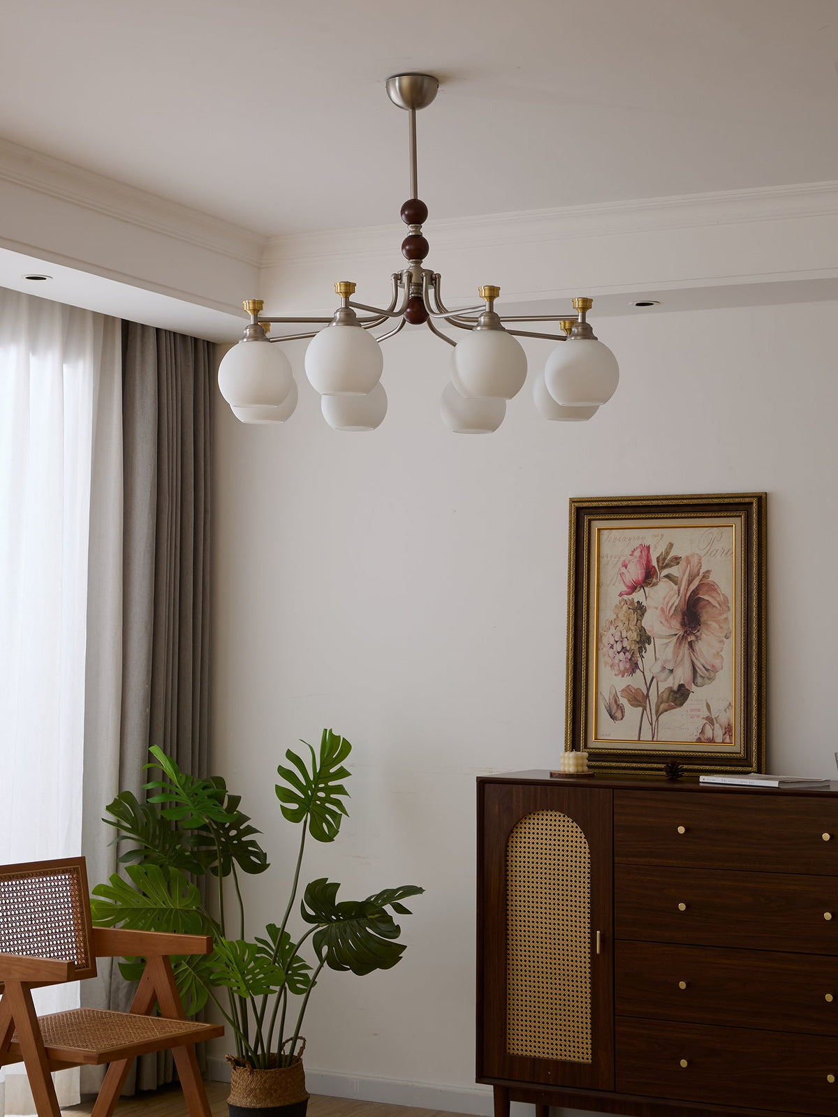 Lucienne Orb Chandelier – Modern Glass & Gold Pendant Light